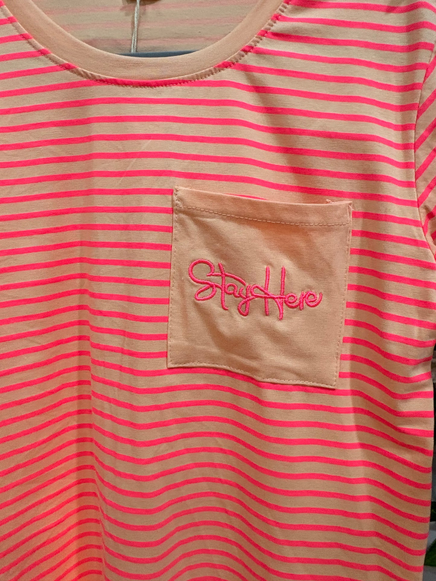 Camiseta Kaelis Camiseta de rayas mujer con bolsillo contraste Kaelis