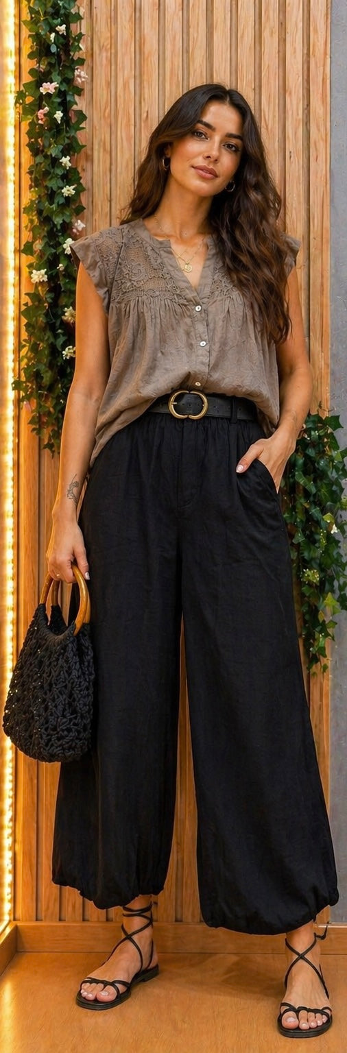 Blusa Alma – blusa mujer boho con bordado y volante en hombro