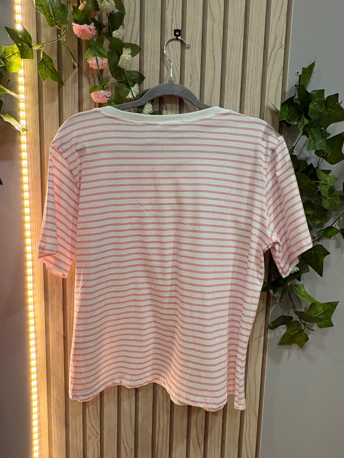 Camiseta Kaelis Camiseta de rayas mujer con bolsillo contraste Kaelis