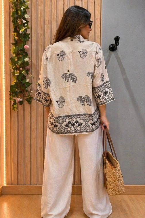 Camisa Kalima – camisa mujer boho oversize estampada fluida