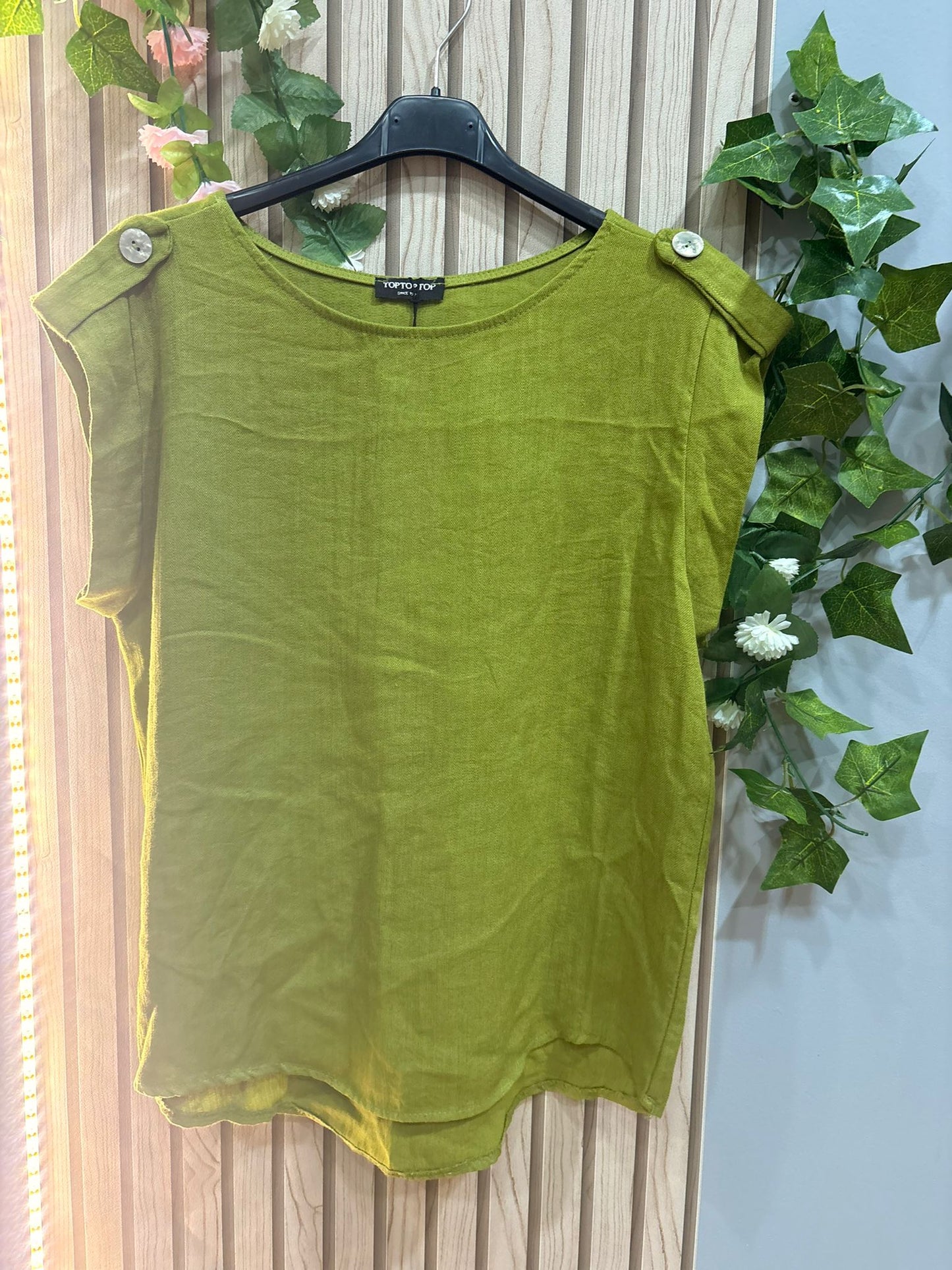 Camisa Nerea – camisa mujer fluido efecto lino con detalle en hombros