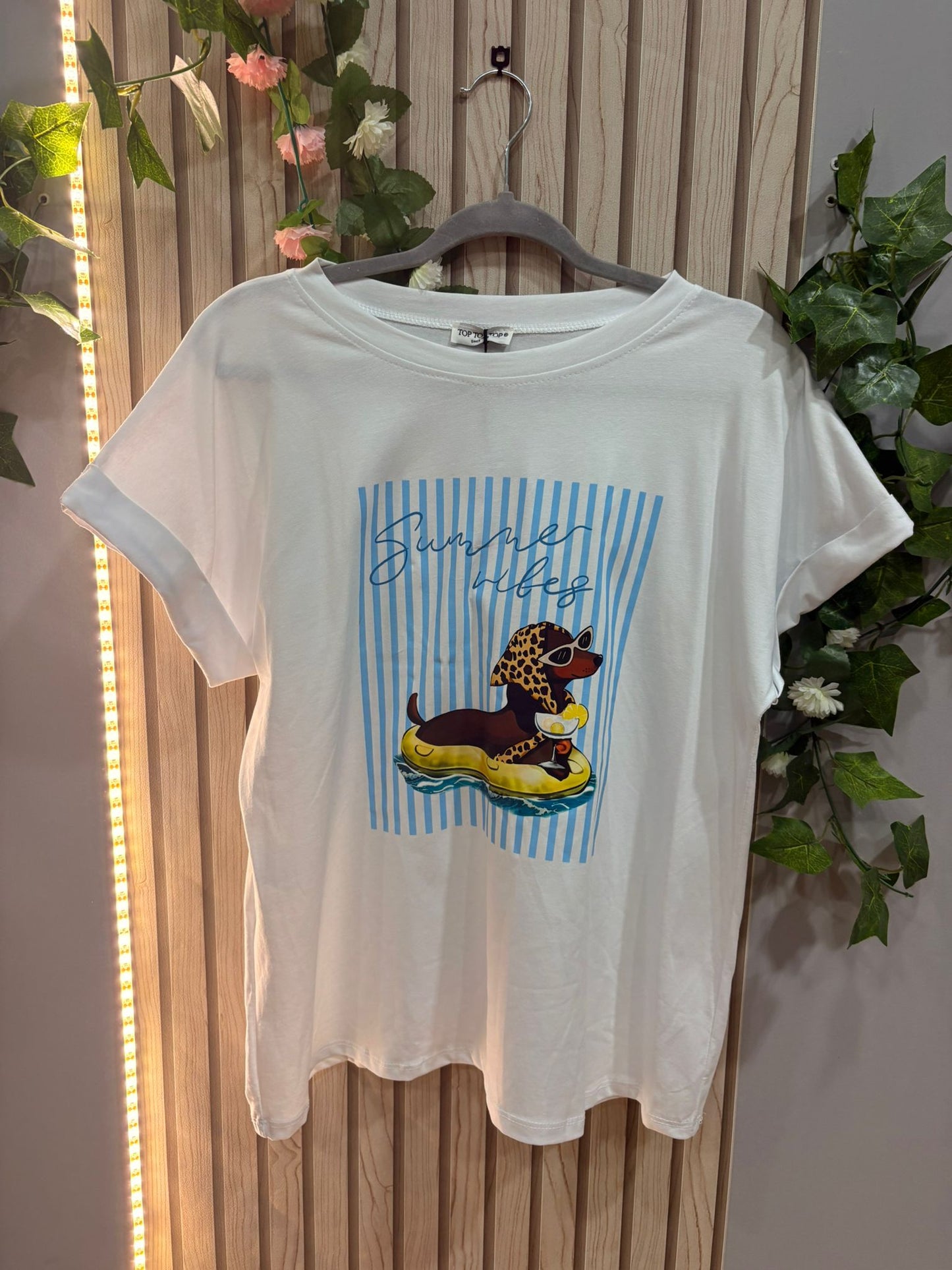 Camiseta Capri – camiseta mujer estampado summer vibes algodón