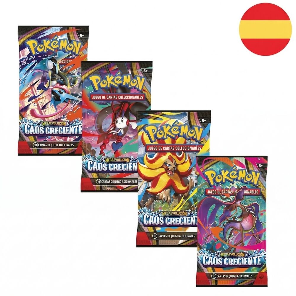 PREPEDIDO - Sobre cartas Caos Creciente Mega evolución Pokémon español surtido