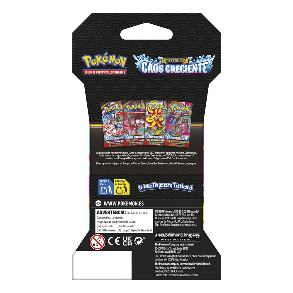 PREPEDIDO - 3 Sobre cartas Caos Creciente Megaevolución Pokémon español surtido