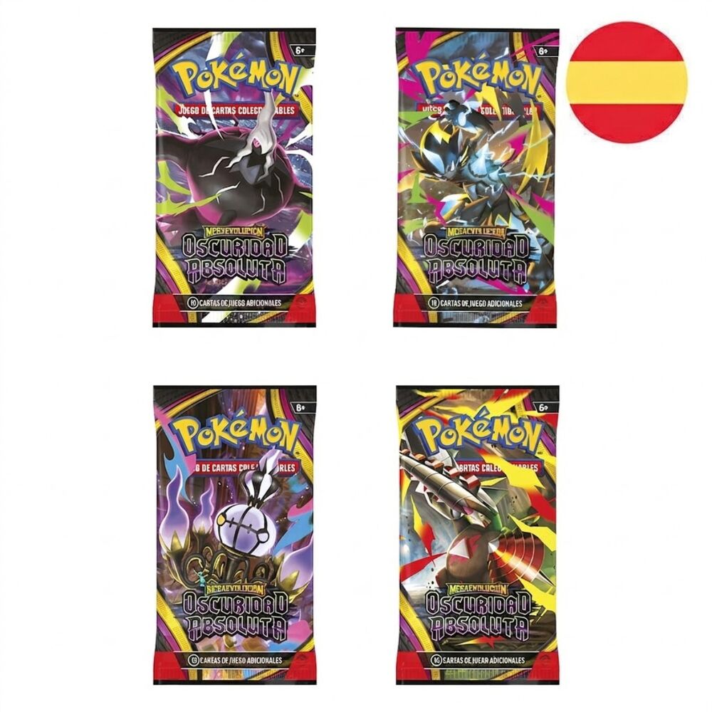 PREPEDIDO - Sobre cartas Expansion Megaevolucion Oscuridad Absoluta Julio 2026 Pokemon español surtido